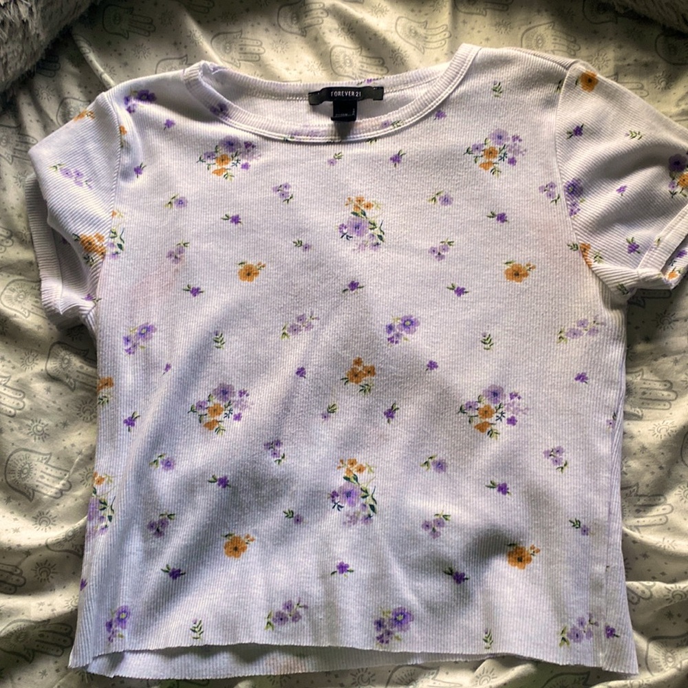 White floral print croptop from XX1